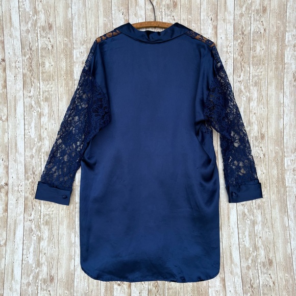 Victoria’s Secret Sheer Lace Long Sleeve Sleep Shirt - Picture 2 of 8